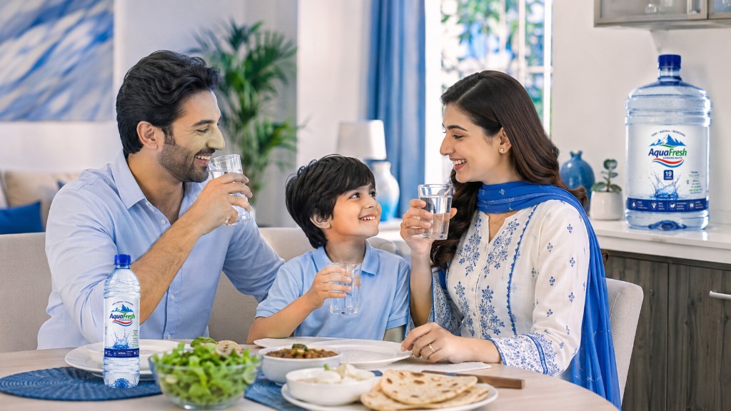 Family enjoying Aqua Fresh drinking water together
